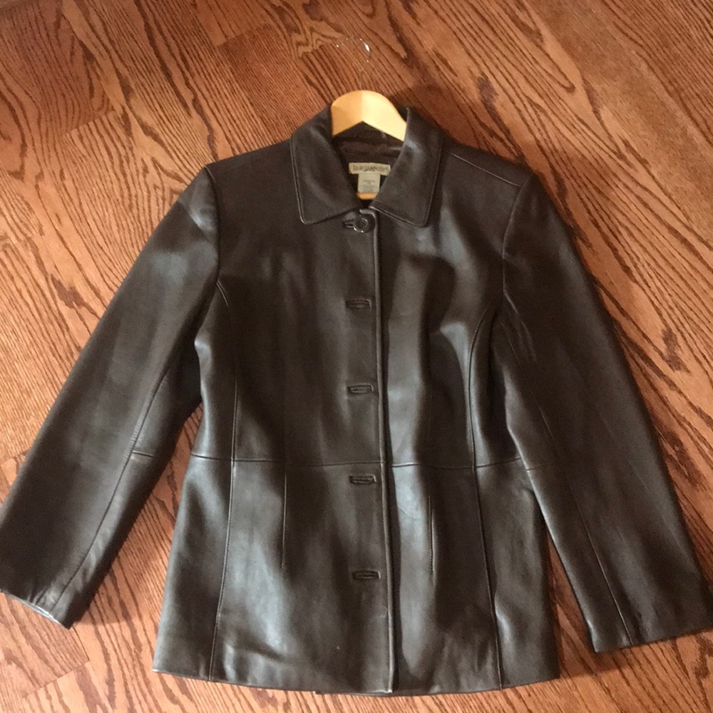 Brown leather jacket